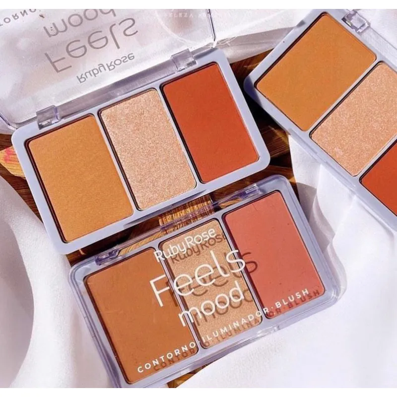 Ruby Rose - Kit Contorno, Iluminador e Blush